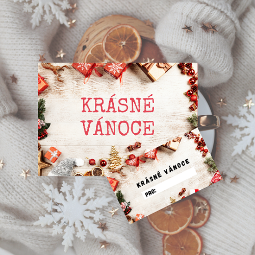 Přání k vánocům + jmenovka